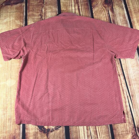 Tommy Bahama Shirt Mens XL Red Silk Geometric Diamond Resort Vacation Tropical - Picture 7 of 9